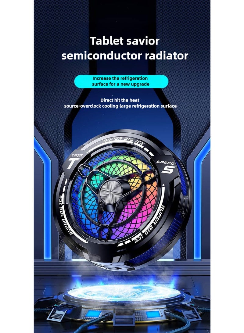 45W مبرد ألواح شبه موصلة مغناطيسي بشاشة عرض درجة الحرارة، مع مروحة تبريد قوية بالذكاء الاصطناعي ومساحة تبريد كبيرة، ومشتت حراري مزود بإضاءة RGB ملونة لأجهزة الآيباد والألعاب.  ملاحظة: تم تحسين الترجمة لتكون مناسبة للمنصات التجارية الإلكترونية العربية، مع الحفاظ على المصطلحات التقنية وجذب الانتباه عبر التركيز على الميزات الرئيسية مثل الذكاء الاصطناعي والإضاءة RGB. - Image 2